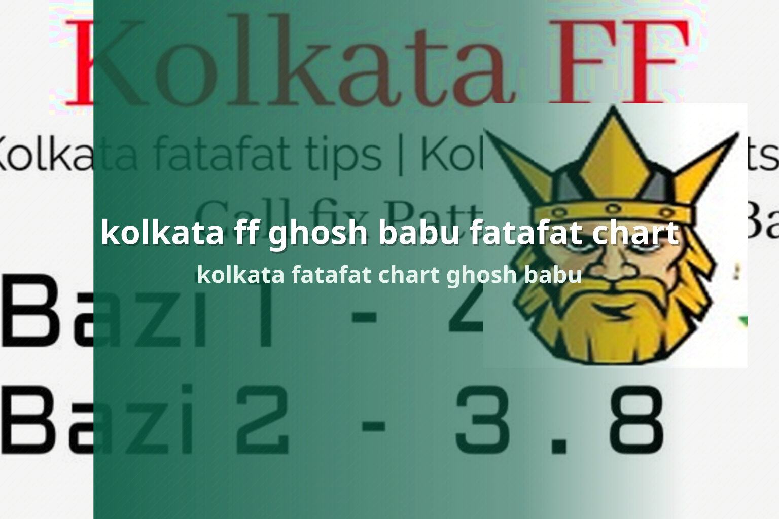 kolkata ff ghosh babu fatafat chart - slots