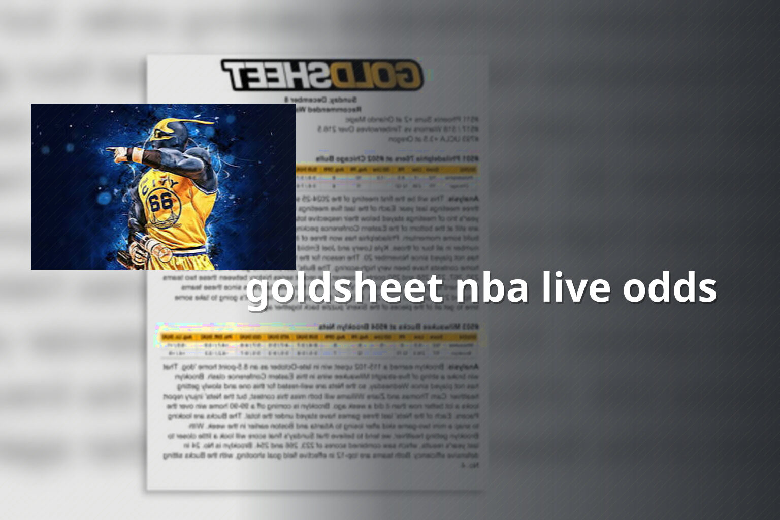 goldsheet nba live odds - sportsbook