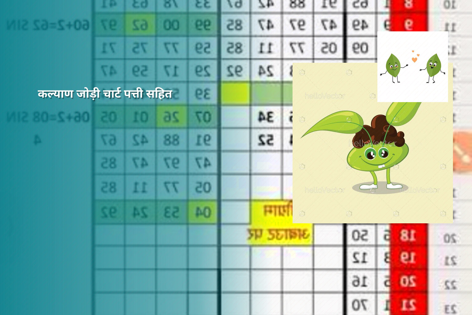 कल्याण जोड़ी चार्ट पत्ती सहित - matka_satta