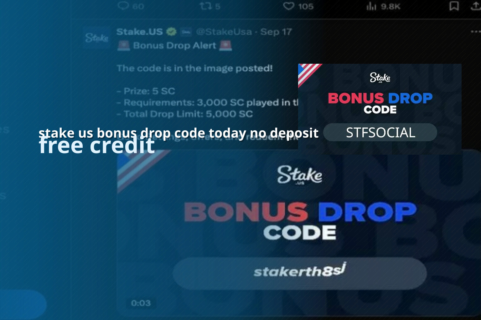 stake us bonus drop code today no deposit free credit