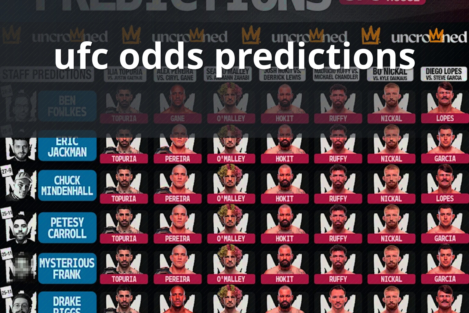 ufc odds predictions - sportsbook