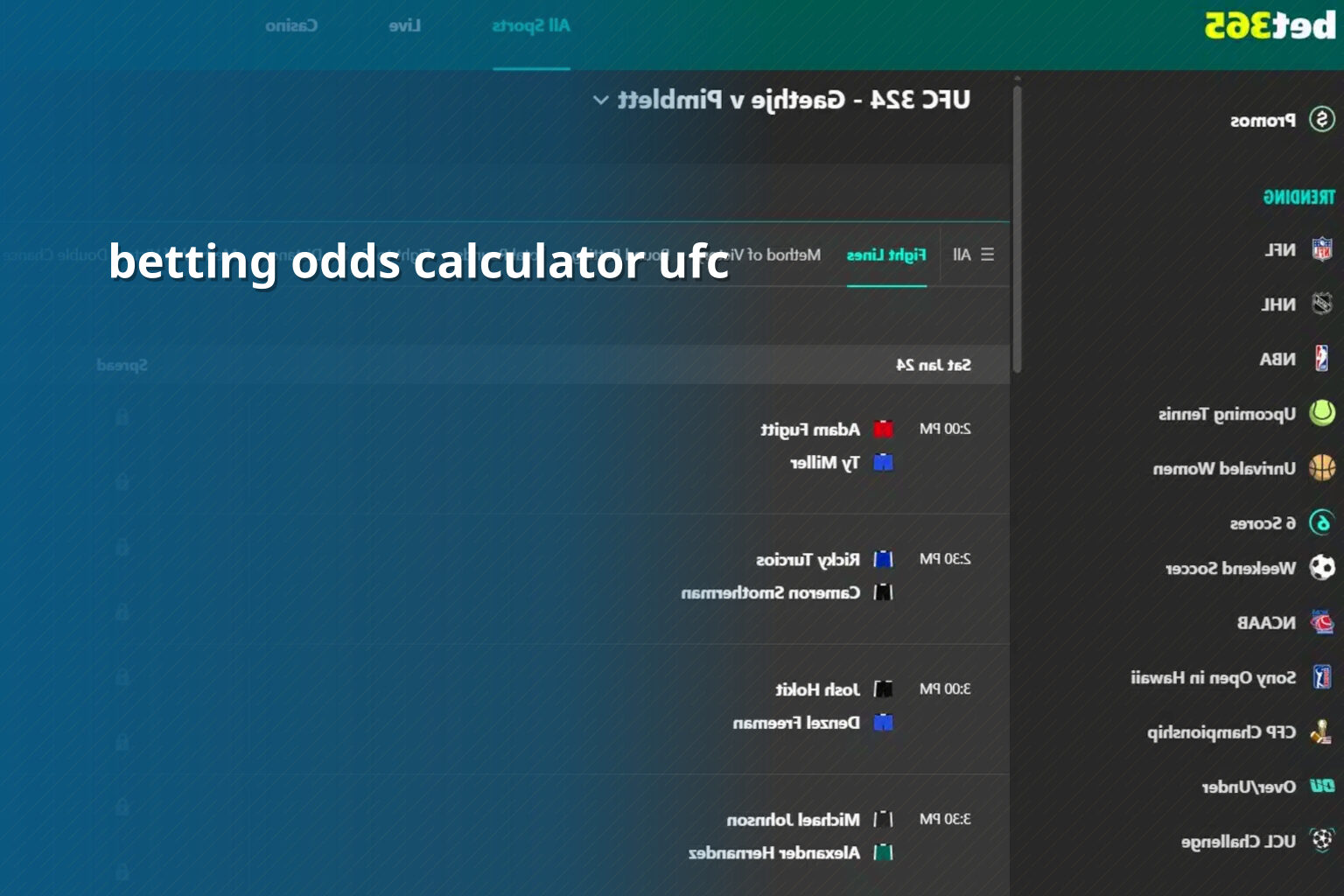 betting odds calculator ufc - การพนัน