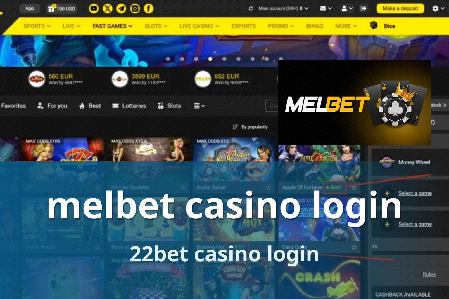melbet casino login 22bet casino login