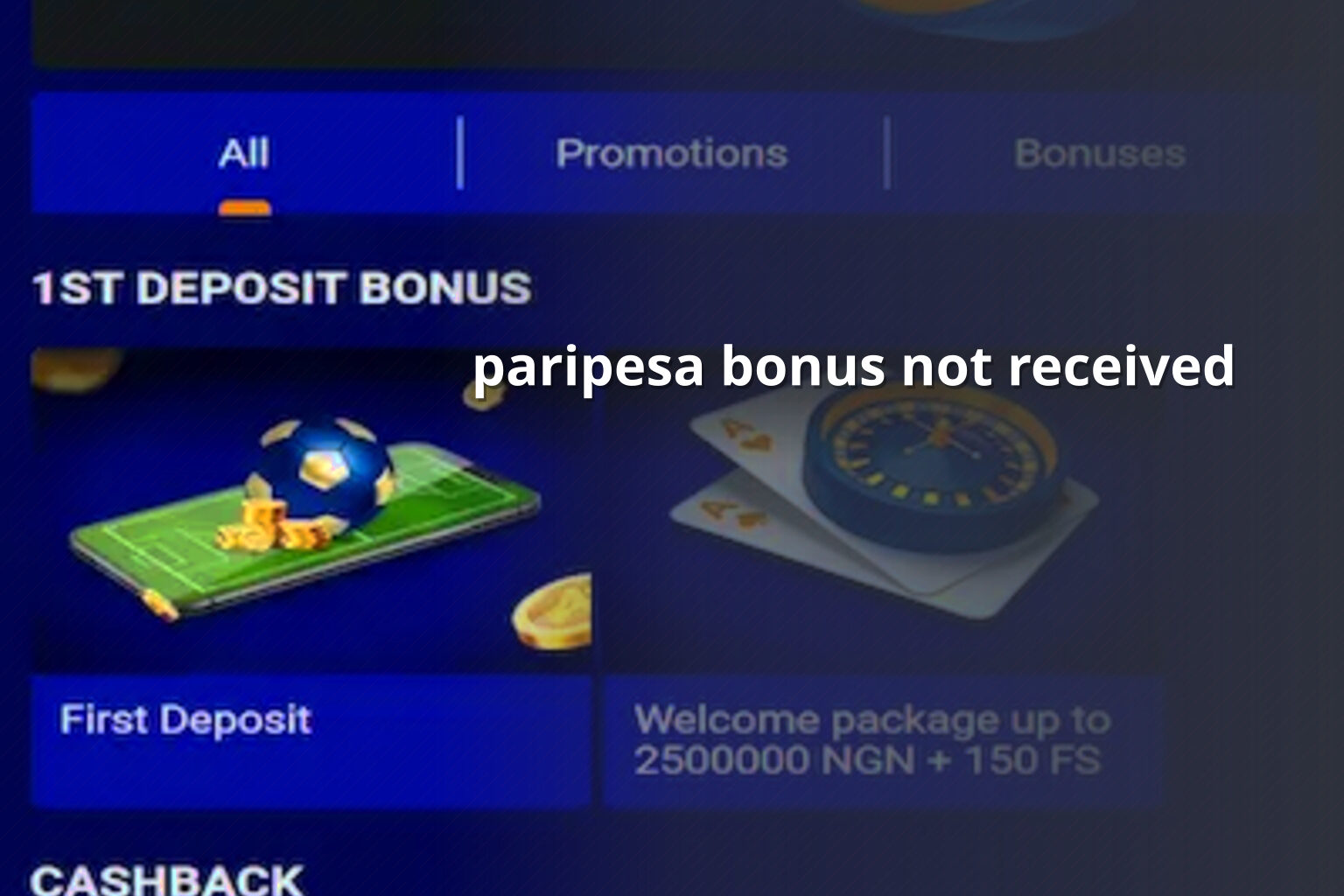 paripesa bonus not received - gaming_brand