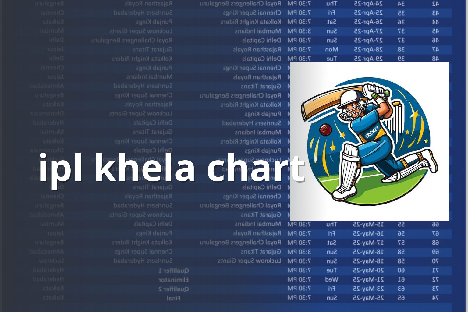 ipl khela chart - cricket_tournament