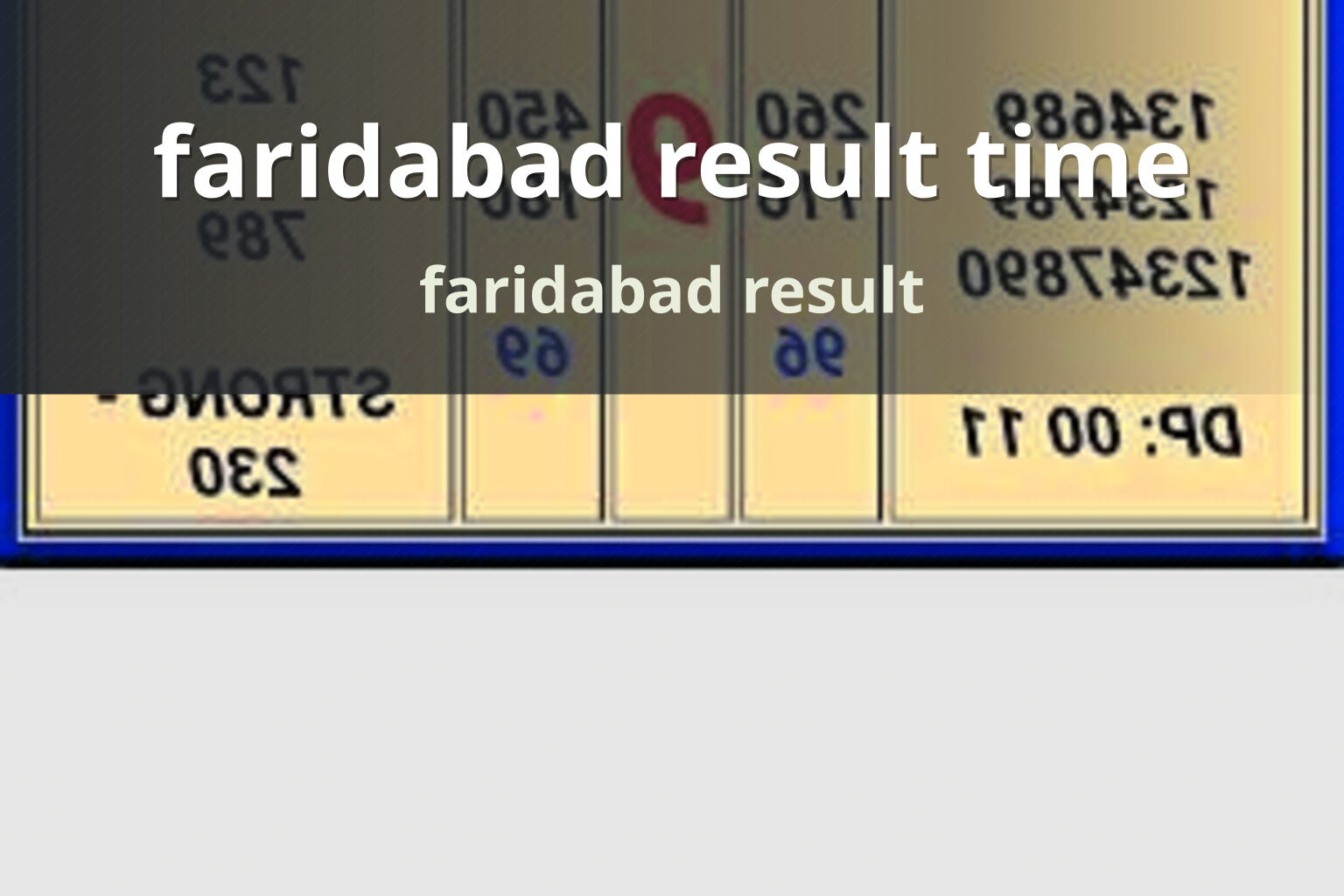 faridabad result time faridabad result