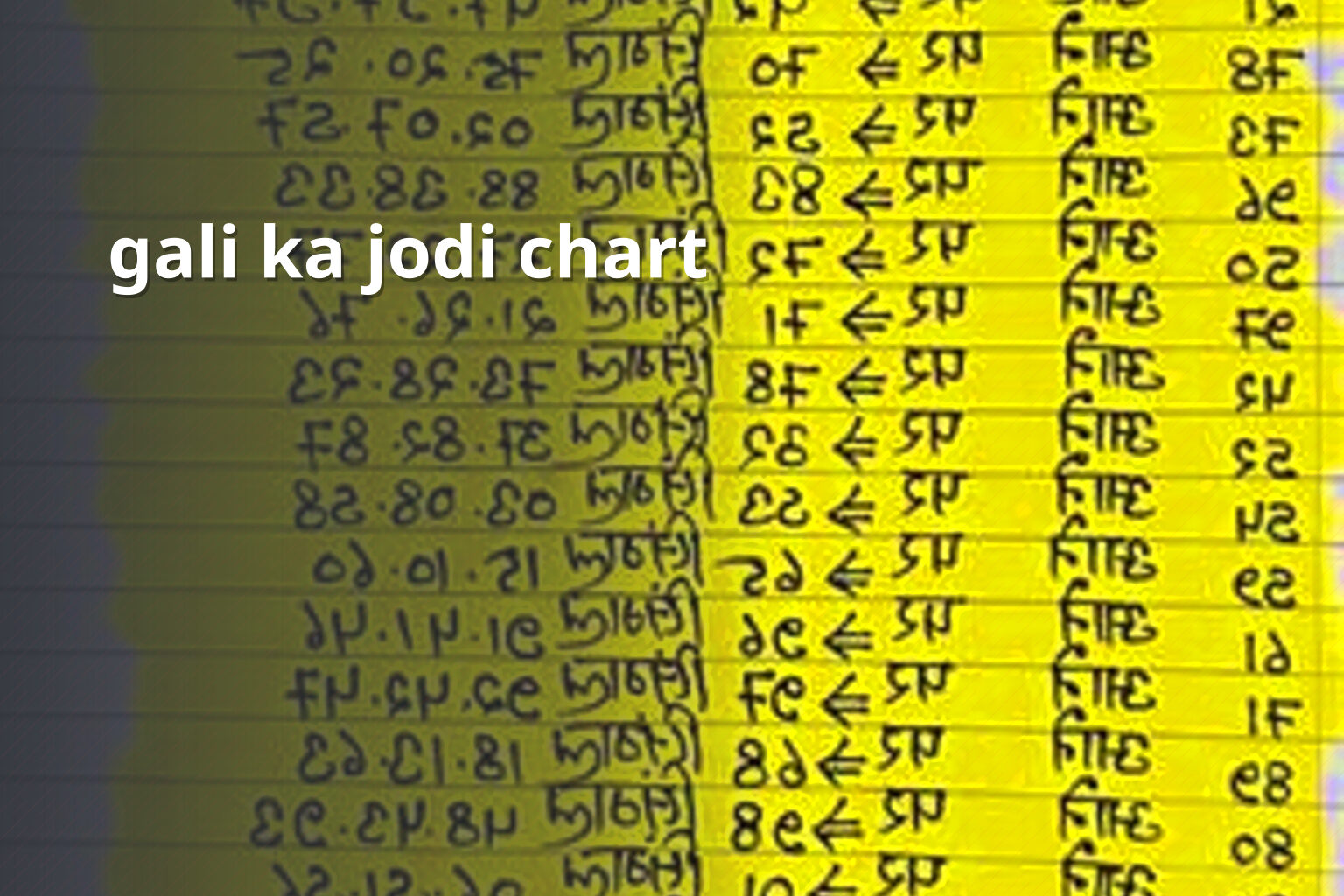 gali ka jodi chart - matka_satta