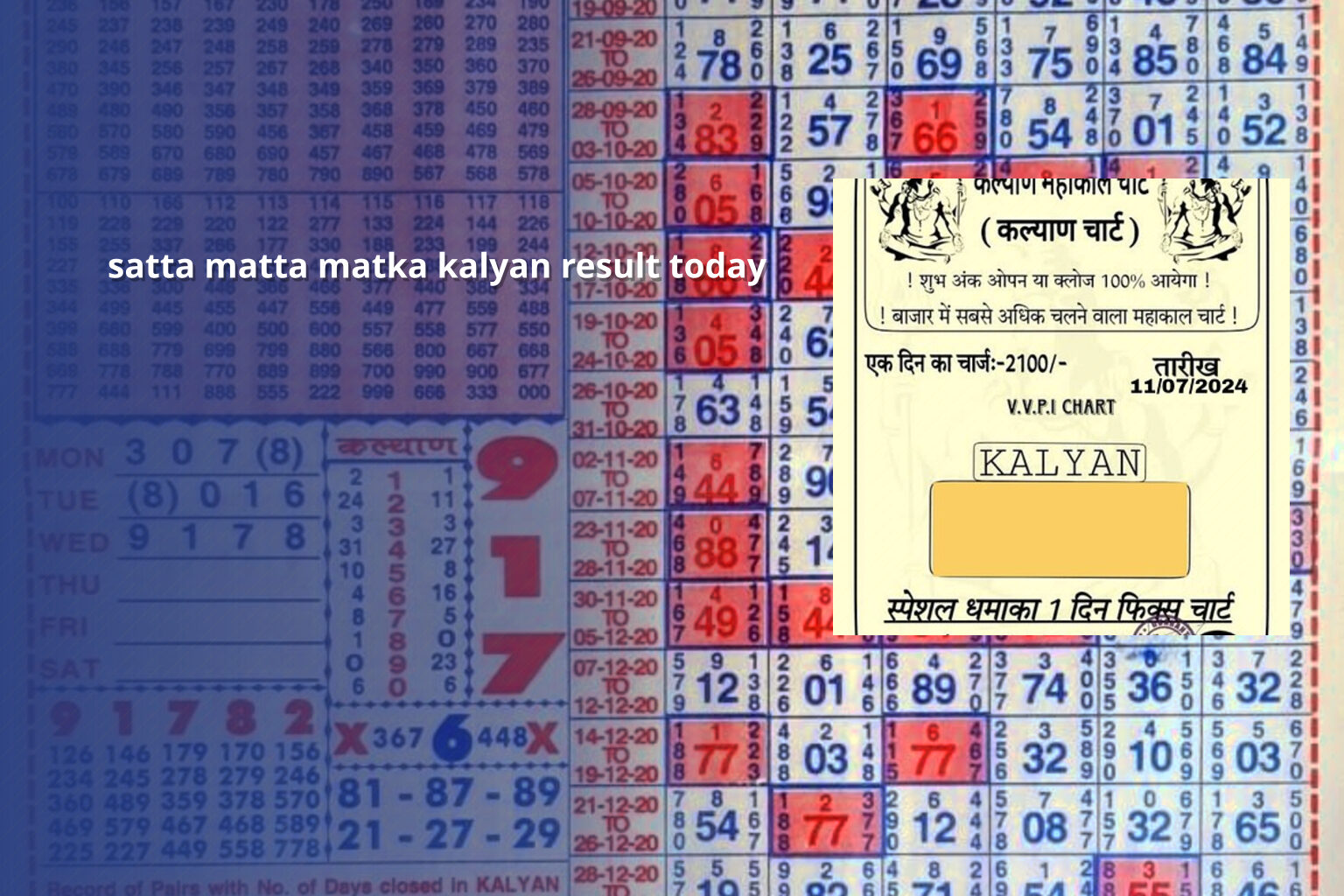satta matta matka kalyan result today - matka_satta