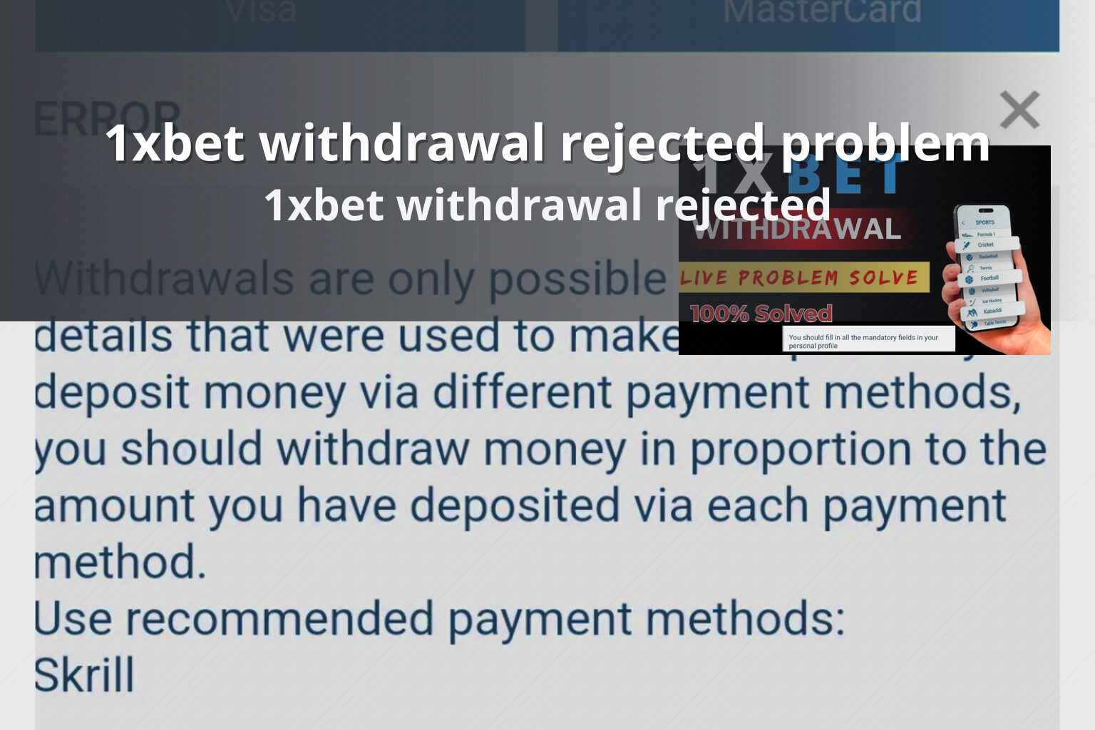 1xbet withdrawal rejected problem 1xbet withdrawal rejected