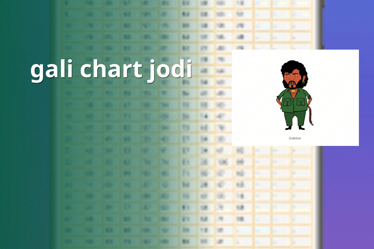gali chart jodi - matka_satta