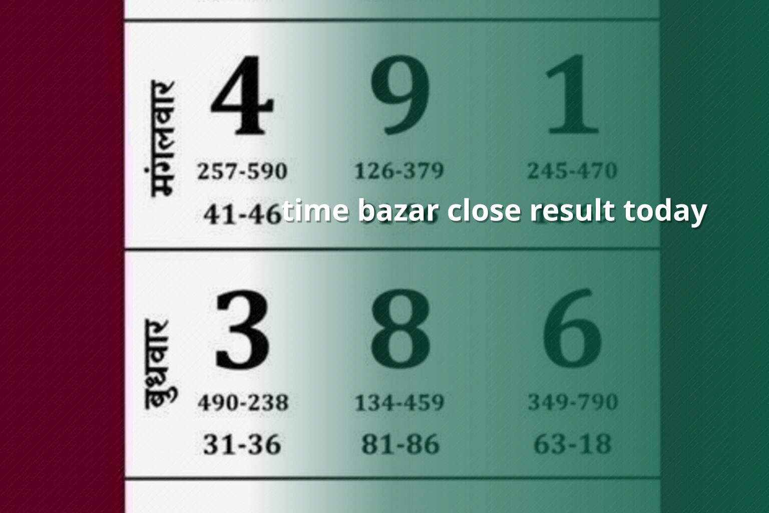 time bazar close result today - matka_satta