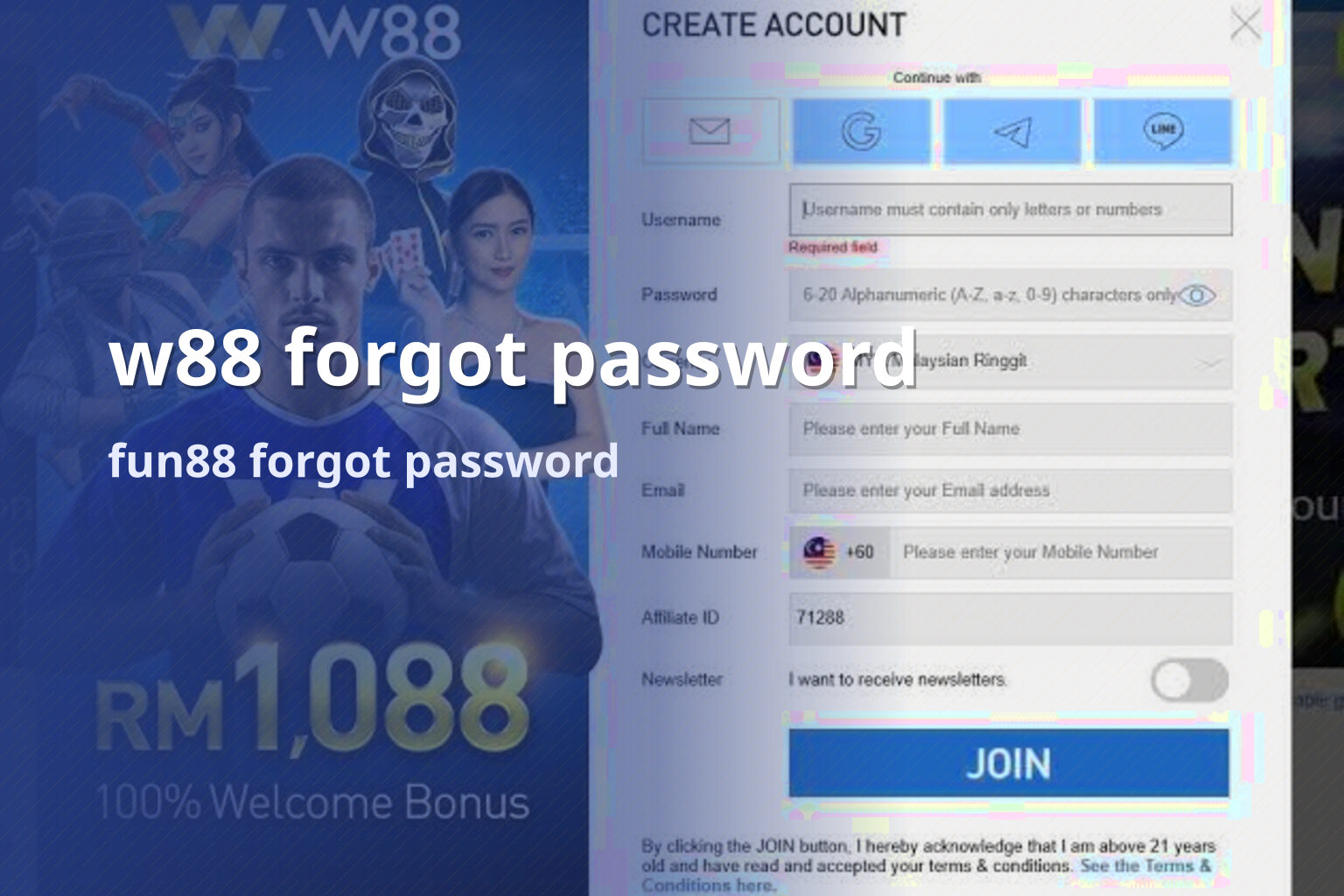 w88 forgot password fun88 forgot password