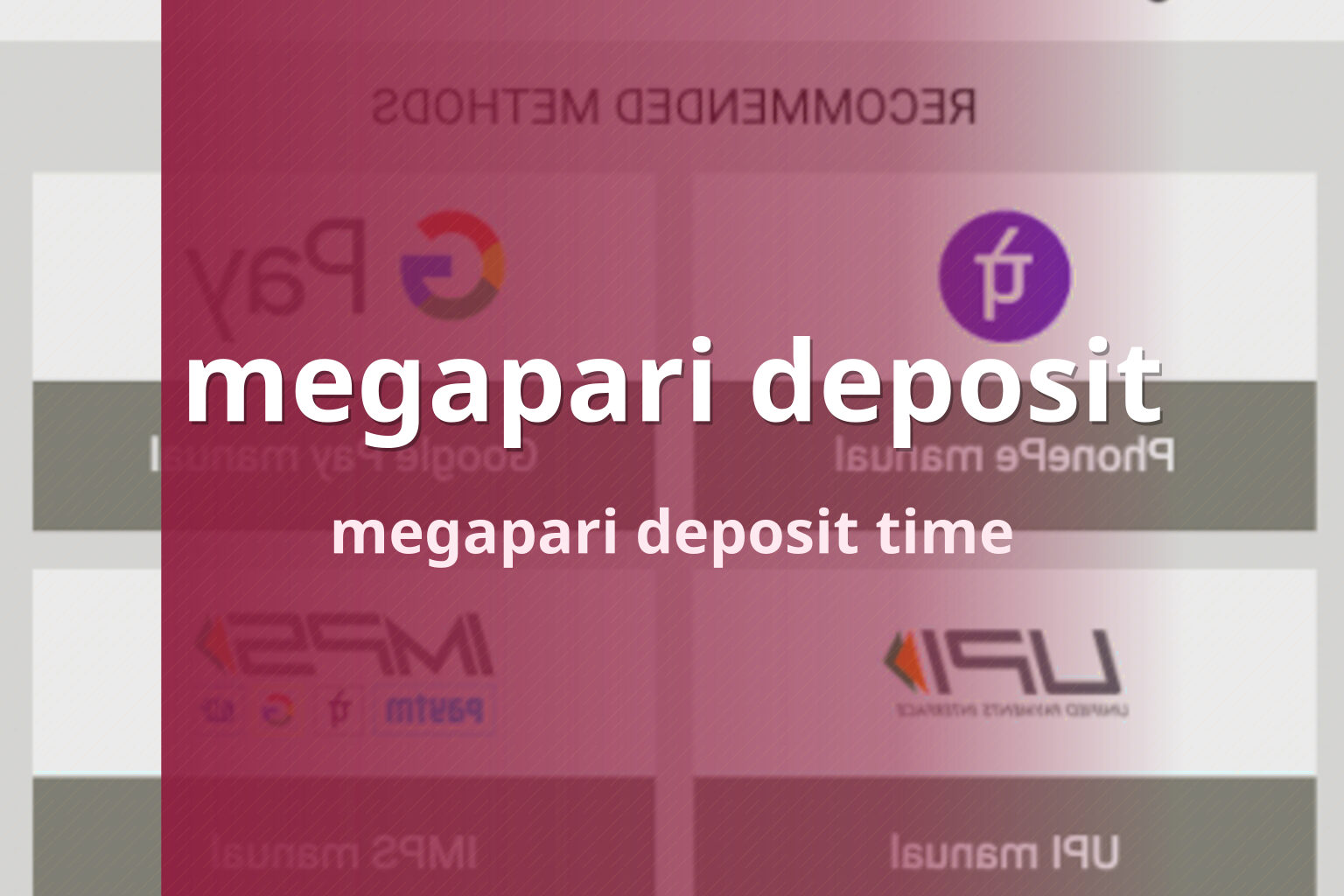 megapari deposit megapari deposit time