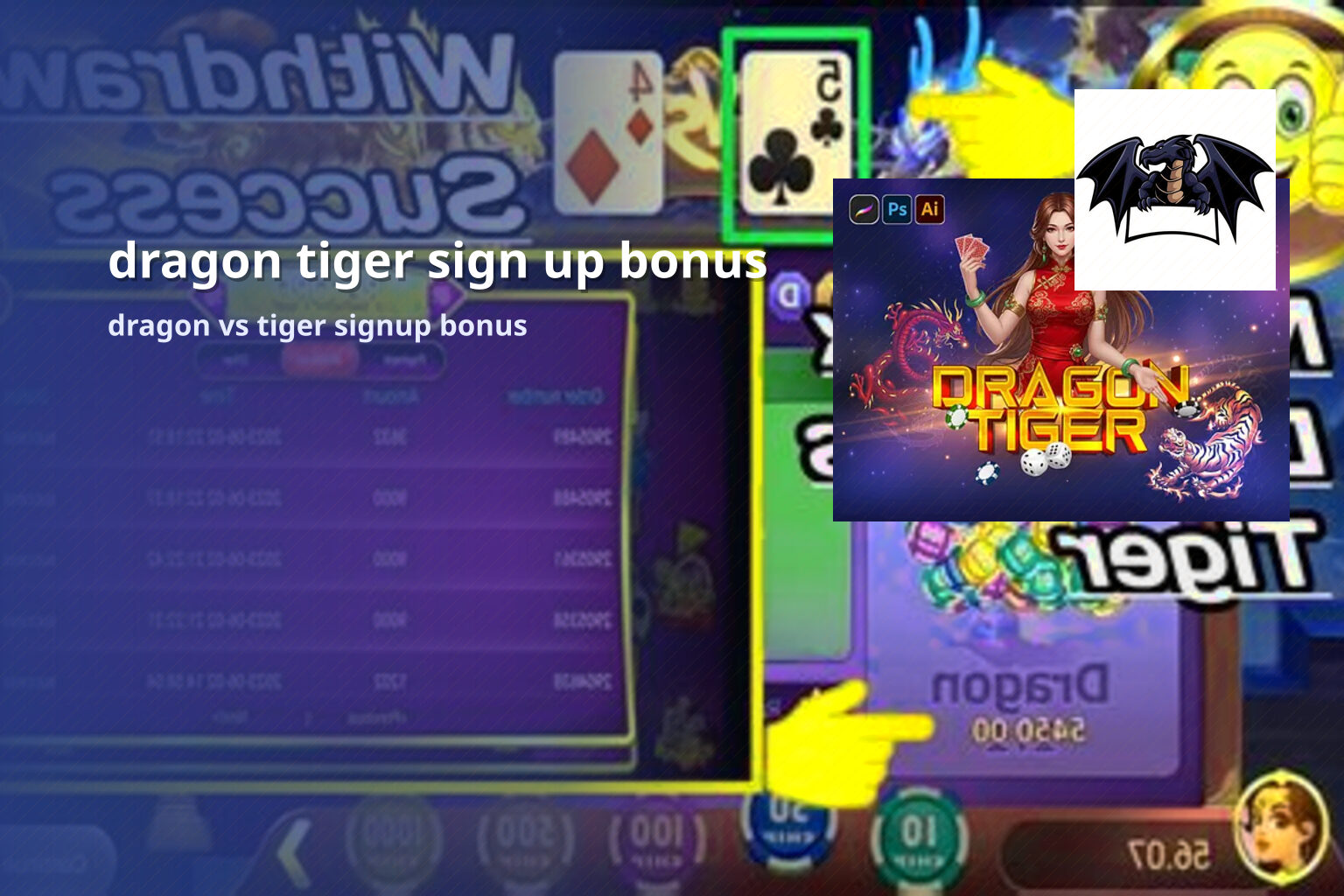 dragon tiger sign up bonus - payment_and_bonus