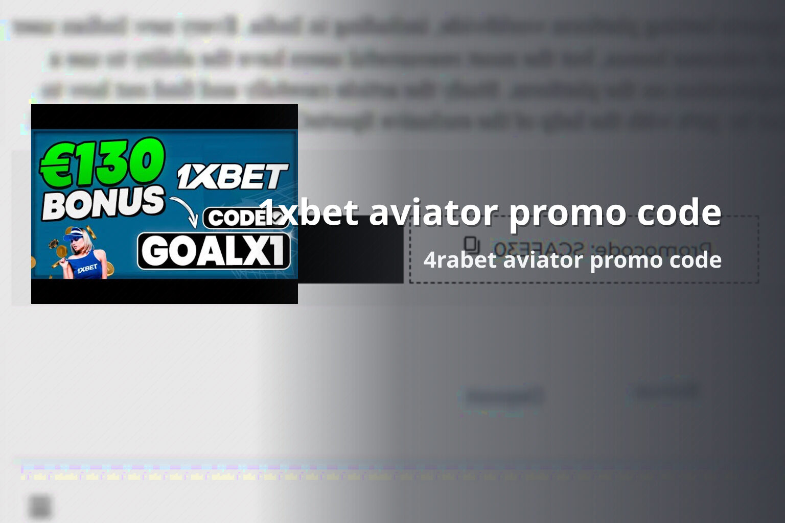 1xbet aviator promo code 4rabet aviator promo code
