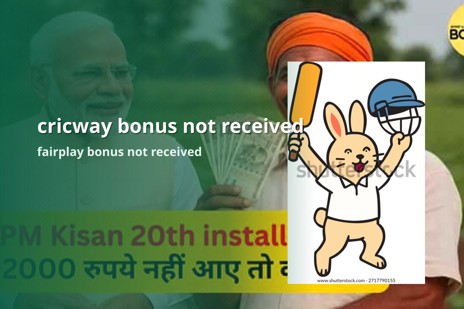 cricway bonus not received fairplay bonus not received
