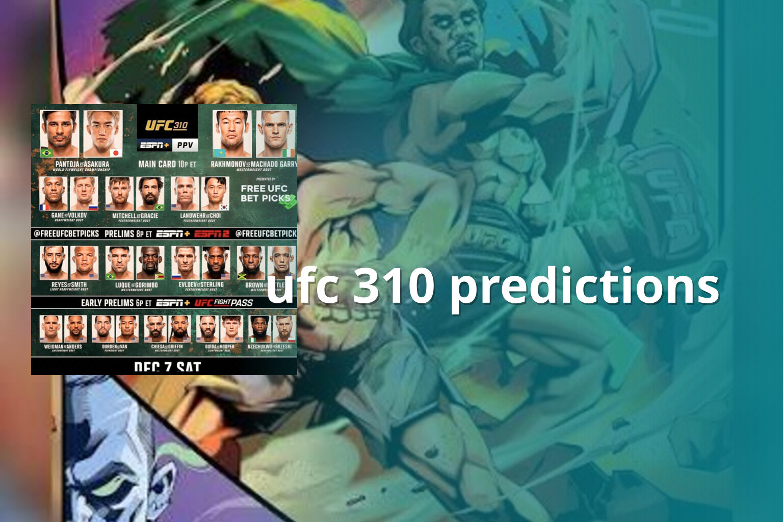 ufc 310 predictions - sportsbook