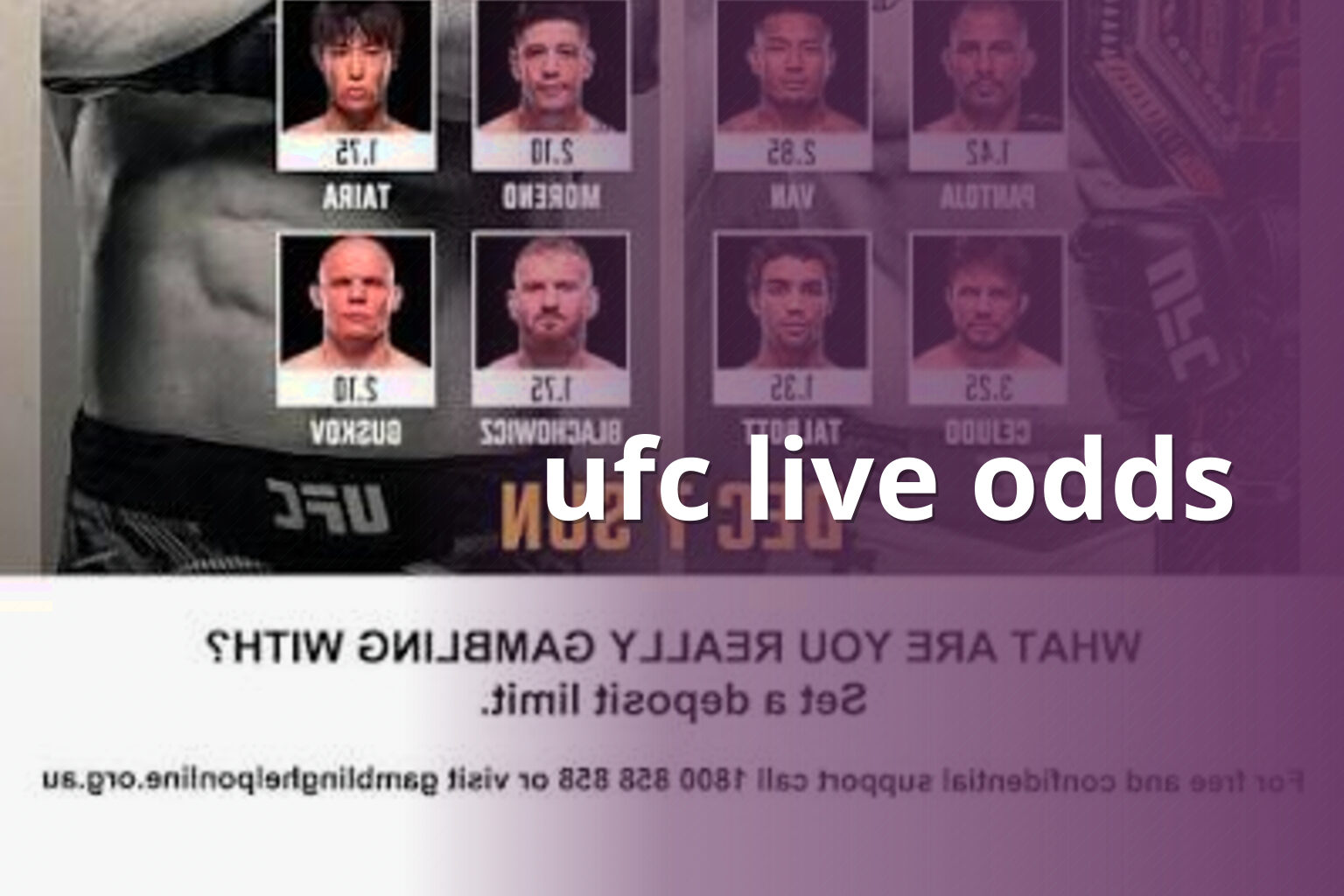ufc live odds - sportsbook