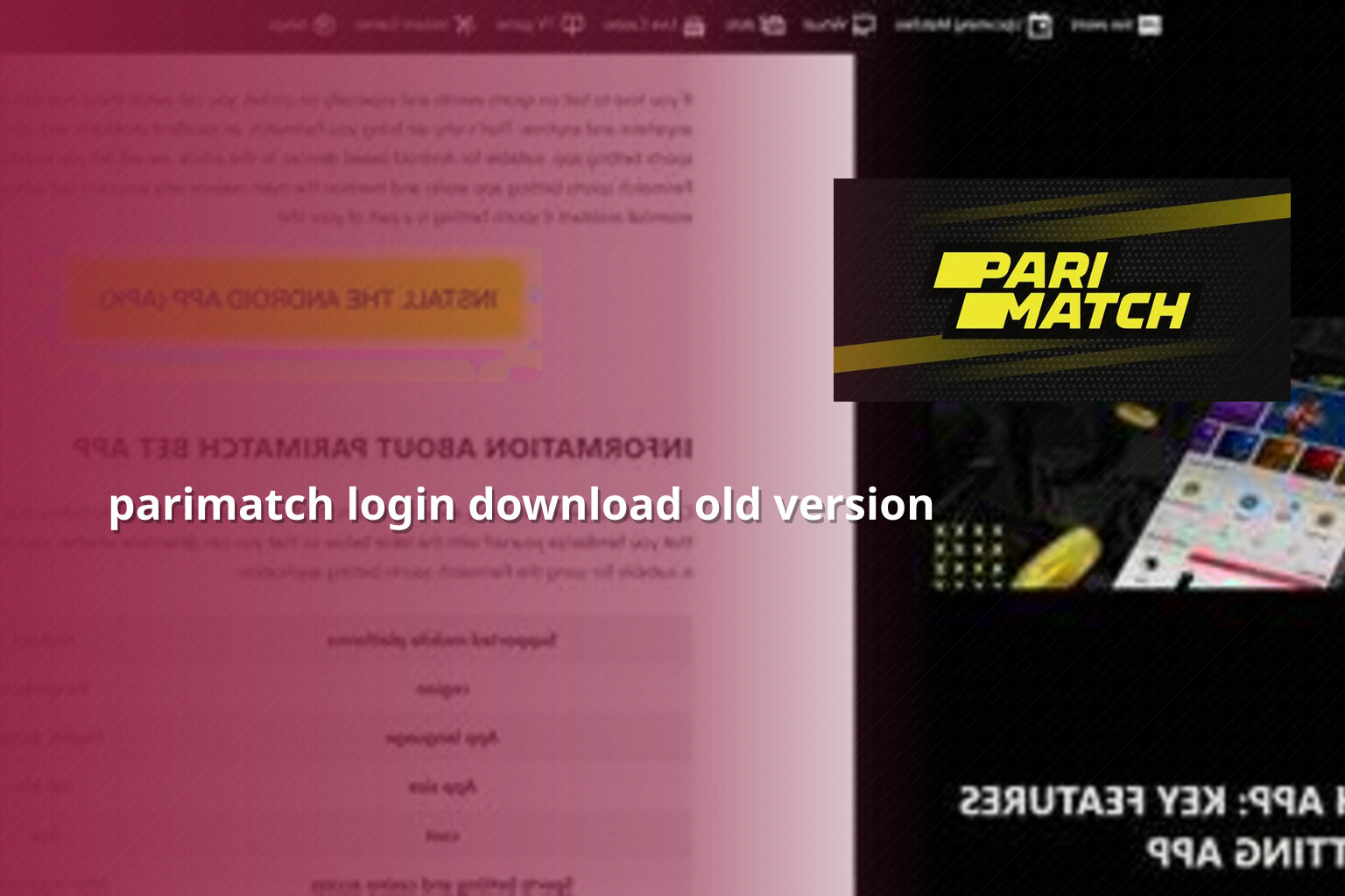 parimatch login download old version - gaming_brand