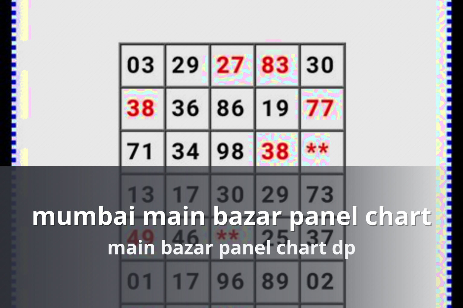 mumbai main bazar panel chart main bazar panel chart dp